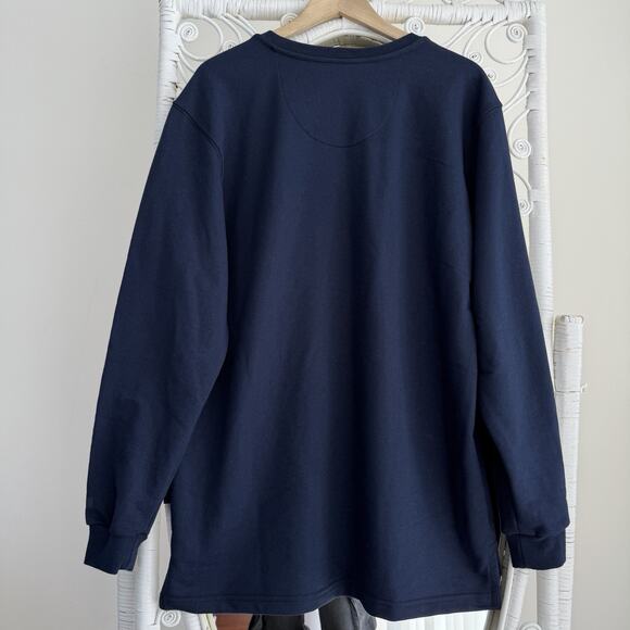 Tyndale Shirt Large Flame Resistant Navy Henley Long Sleeve Pocket CAT2 AR FR - Picture 7 of 9